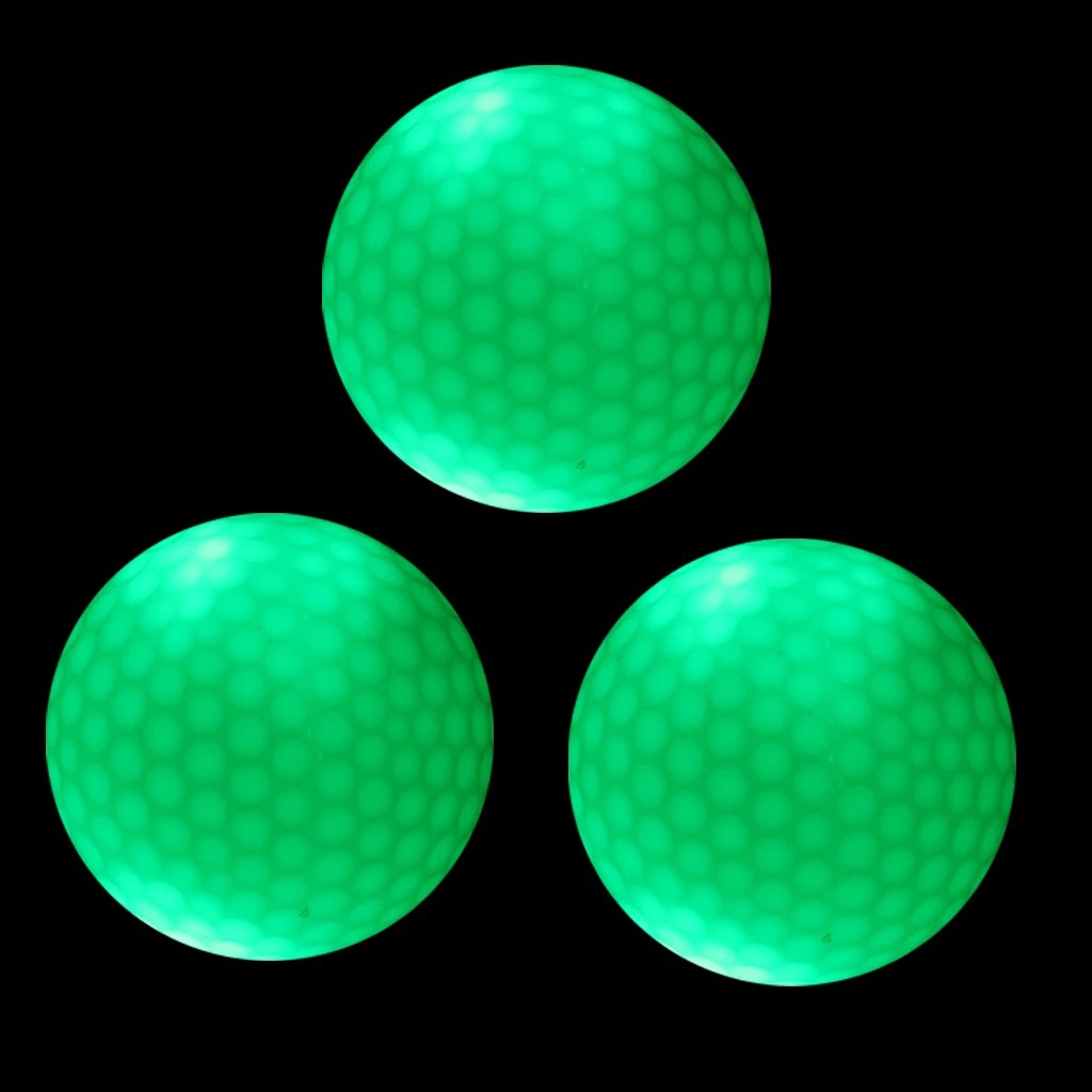 3pcs Durable Flexible Night Light-Up Golf Balls Standard Balls 42.6mm