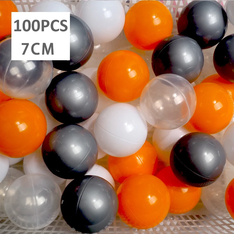 100 шт экологически чистые шарики, красочные мячи, мягкие пластиковые шарики для океана, забавные игрушки для купания для маленьких детей, водный бассейн, океанские волнистые шарики диаметром 7 см - Цвет: WJ3709H