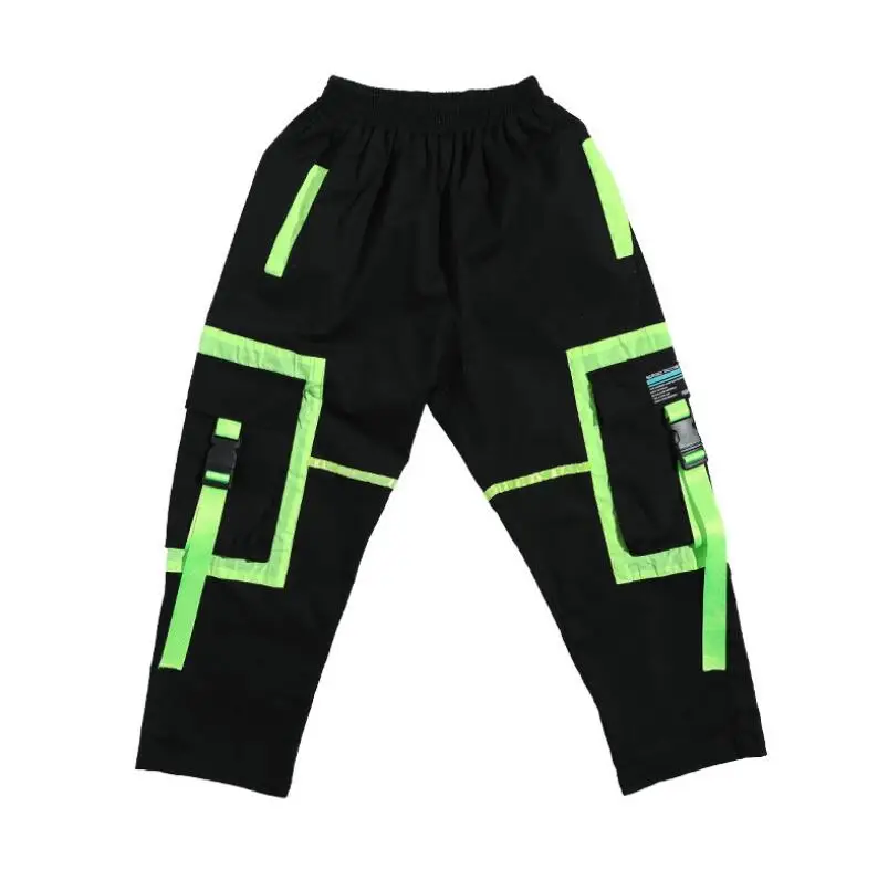 Black Pants Для детей 6, 8, 10, 12, 14, 16 лет, свободные толстовки с капюшоном, жилет, штаны, джазовый костюм, детская Одежда для танцев в стиле хип-хоп, танцевальные костюмы для мальчиков и девочек - Цвет: Black Pants