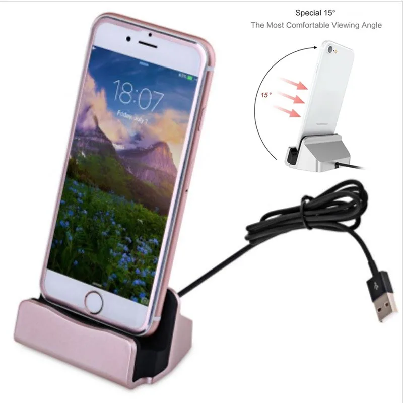

Phone Stand For iPhone Huawei Dock Station Sync Fast Charge Desktop Cradle Stand Docking Charger Android Micro USB Type C Charge