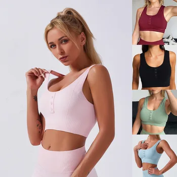 Currently Available Yoga Clothes Amazon AliExpress Europe and America Hot Selling Sports Fitness Slim Fit Bra Vest Female Summer