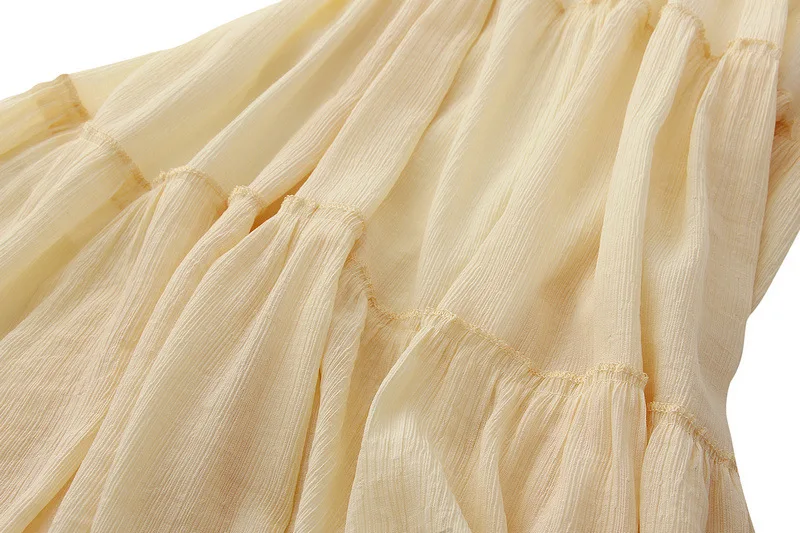 Однотонная Свободная юбка с большим Hemline, Весенняя элегантная длинная юбка Феи из хлопка и льна, Ретро стиль, Mori Girl 801
