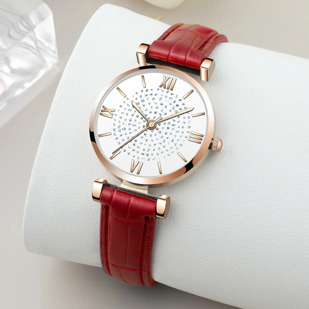

2021 New Product Explosion Model Starry Star Watch Ladies Vibrato Net Red The Same Waterproof Quartz Watch Student Belt Watch