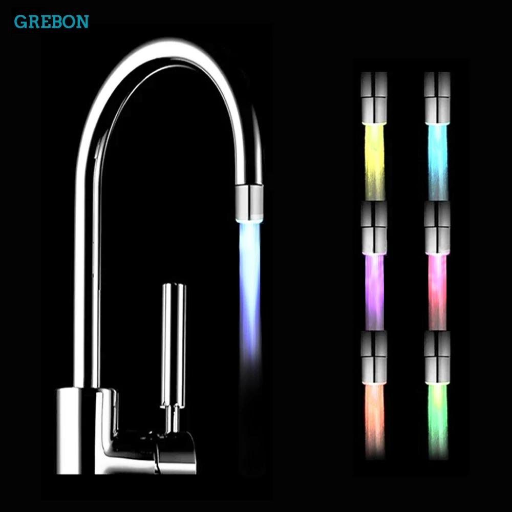 

Luminous Changing Colore Nozzle For Water Tap Water Sprayer Shining Led Head Light-Up Glow Kitchen Faucet Filter Bathroom Access