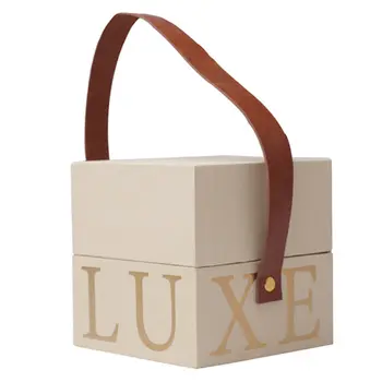 

1Pc Square Shape Gifts Box Creative Fresh Style Present Case Packing Box (Beige)