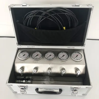 

Aluminum alloy box portable maintenance Hydraulic Excavator pressure gauge box test gauge hydraulic pump pressure gauge tee