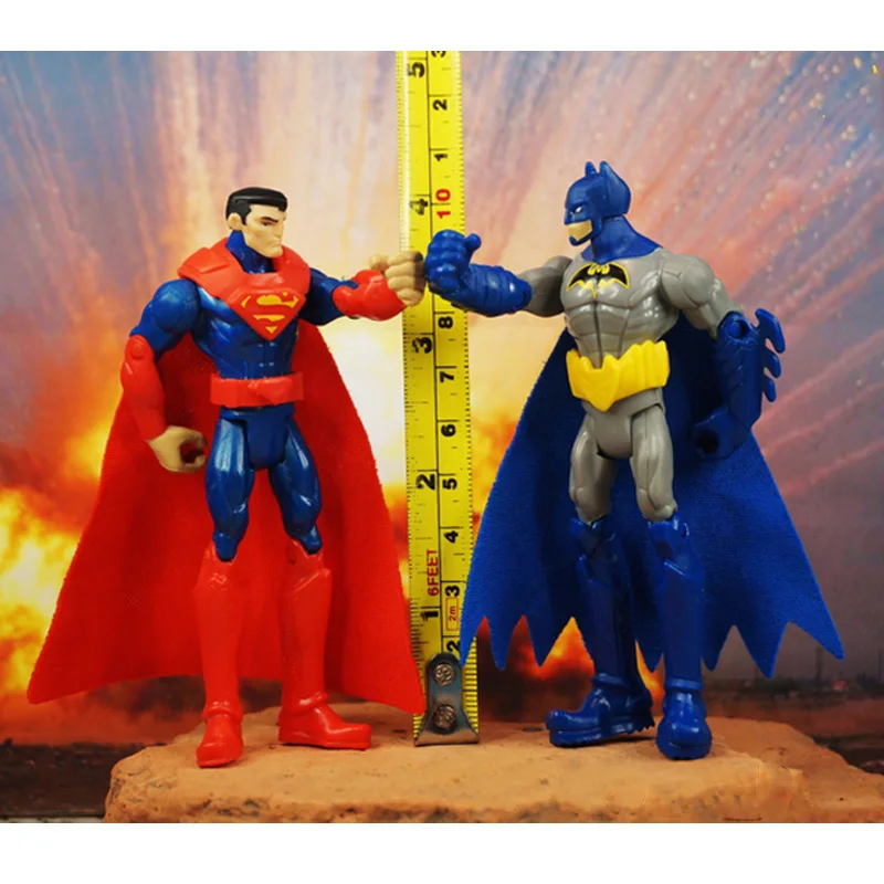 Фигурка супергероя Bandai 2 шт./компл. Batmen Супермен экшн-фигурка мини Модель