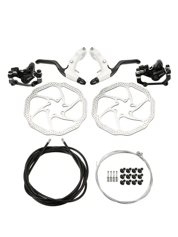 Комплект дискового тормоза для велосипеда передний и задний суппорт полностью алюминиевый сплав рычаг велосипедного тормоза 160 мм ротор механик инструмент-бесплатно Pad регулятор