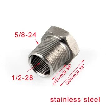 

1/2-28 ID to 5/8-24 OD Threaded Adapter - Stainless Steel fitting