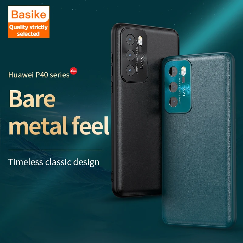 Роскошный Ультратонкий кожаный чехол BASIKE для телефона Huawei P40 Mate 30 Pro