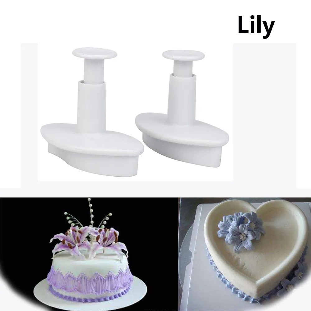 Flower Plunger Cutter 2pcs/lot Large Size Lily Petal Cake Decoration Tool Gum Paste Fondant Decorating Sugar Craft Mold