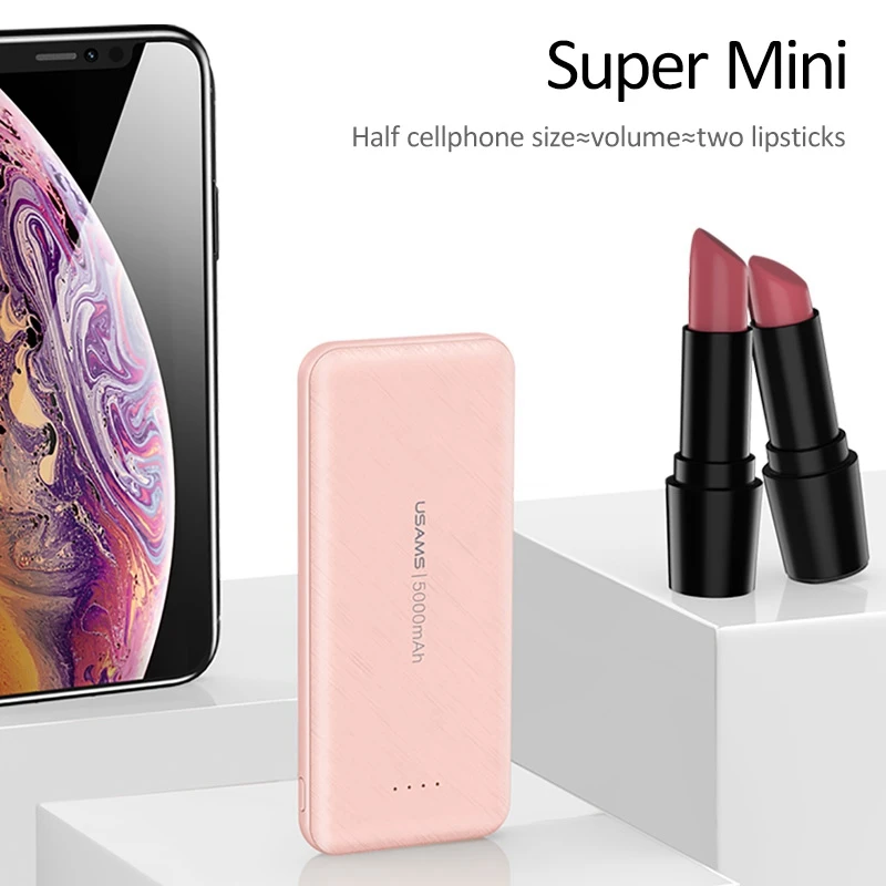 USAMS mi ni power Bank 5000 мАч портативное зарядное устройство 5000 мАч USB PoverBank Внешнее зарядное устройство для iPhone Xiaomi mi 9