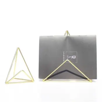 

Iron Geometric Business Name Card Holder Desk Shelf Display Stand Rack Desktop Table Photo Note Folder Organizer 2 Sizes C26