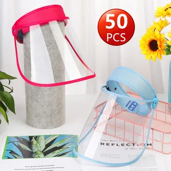 

50pcs DHL Ship Anti Dust Fog Face Shield Full Face Mask Splash-proof Dust-proof Mask Transparent Protect Mask Adjustable