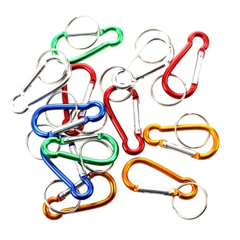 

Multicolor Aluminum Spring Loaded Gate D Shaped Keychain Carabiner 12 Pcs-ABLD