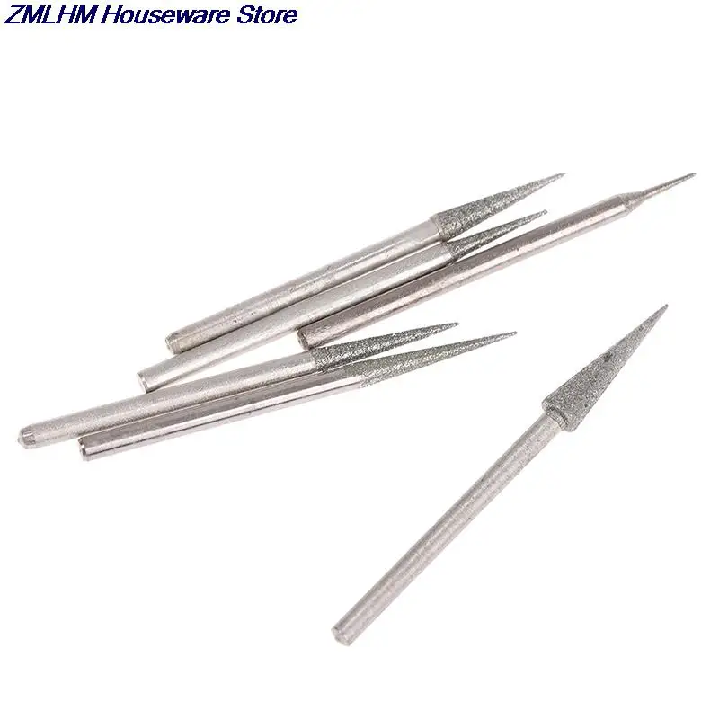 6Pcs 1-4mm Diamond Grinding Head Needle Bits Burrs Engraving Carving Tool 2.3 L√ 