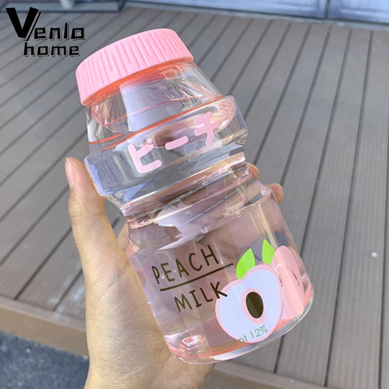 480ml Plastic Water Bottle Tour Drinking Bottle Yakult Shape Cute Kawaii Milk Carton Shaker For Kids/Girl/Adult Bottles