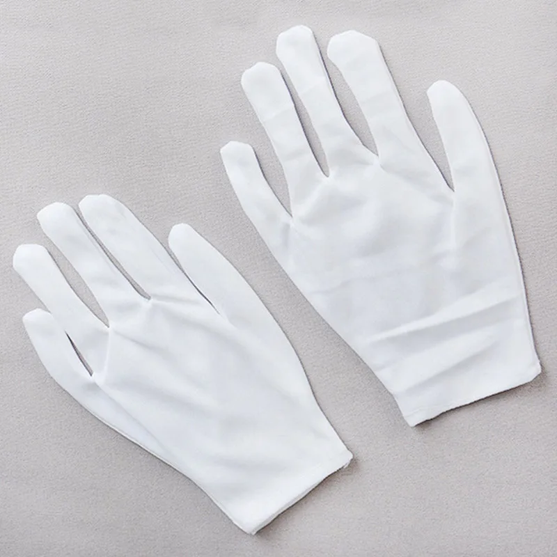 12 пар/лот, белые рабочие перчатки, нейлоновая ткань, толстые безопасные рабочие перчатки