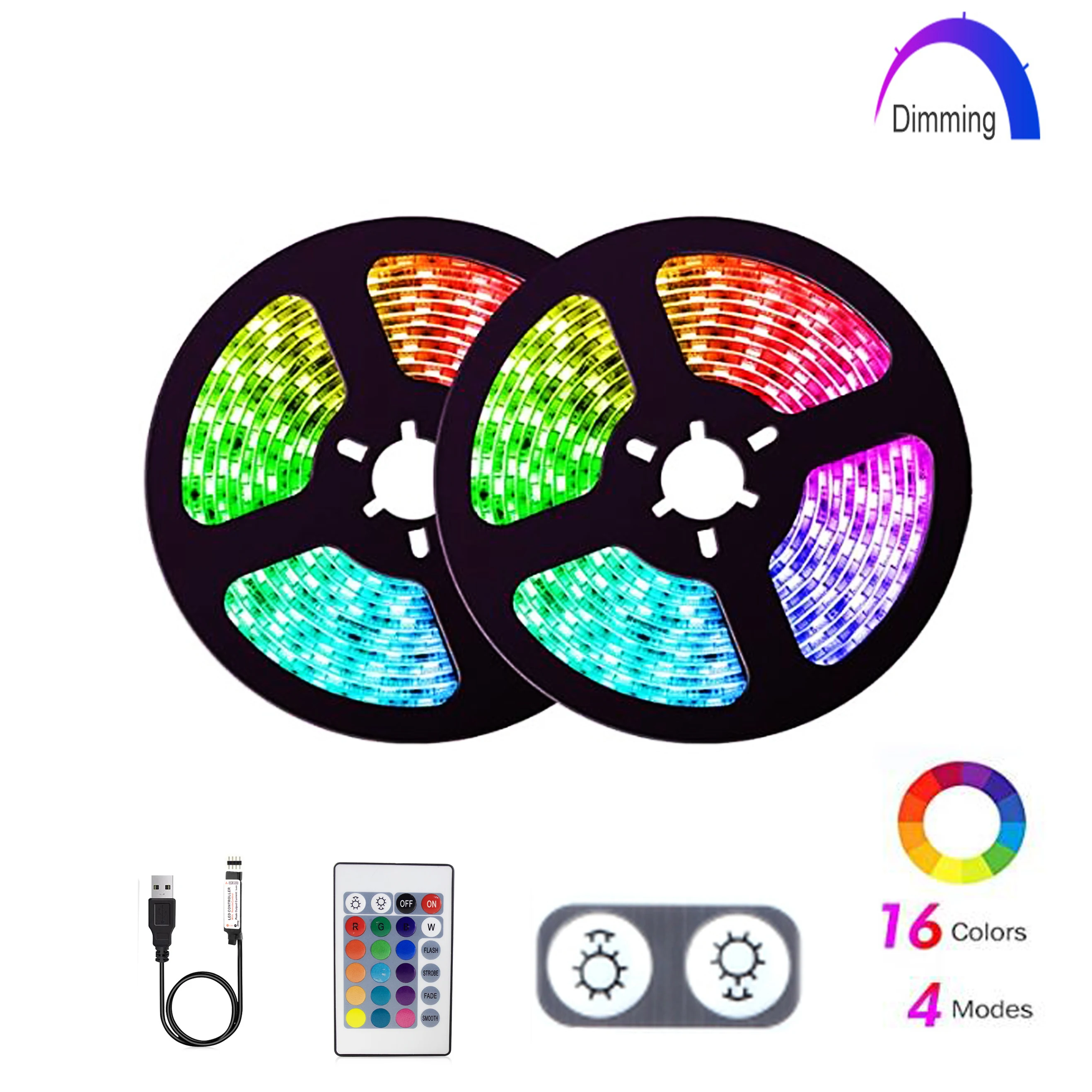Светодиодные ленты USB ТВ задняя светильник с несколькими цветами RGB Цвет