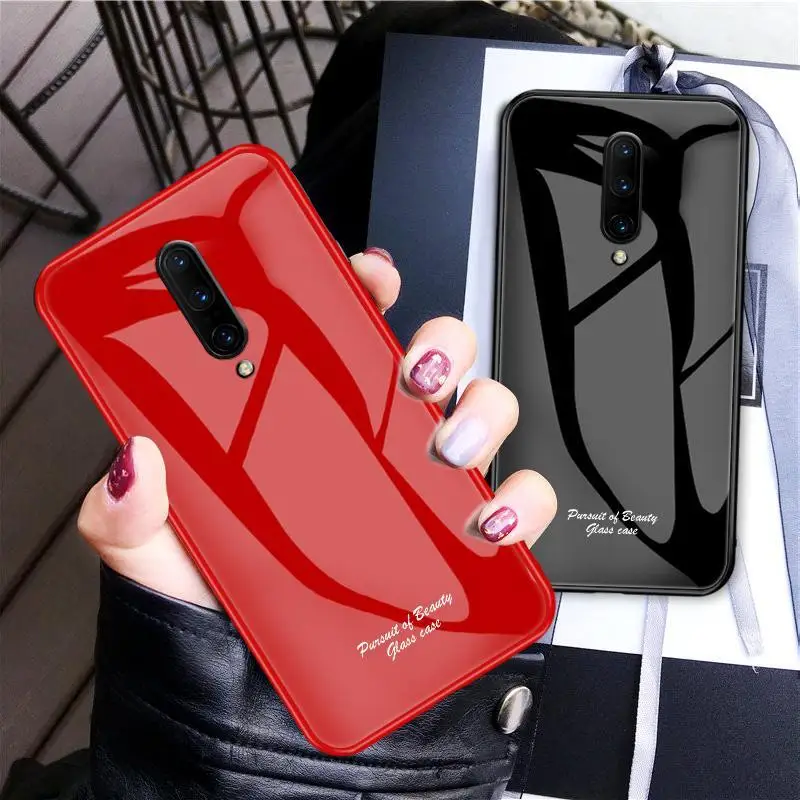 

Cute Macaron Tempered Glass Shockproof Cover Cases For One Plus 7 1+7 Pro 6 6T Shell Fashion Cases Cover Skin For OnePlus 7 6 6T