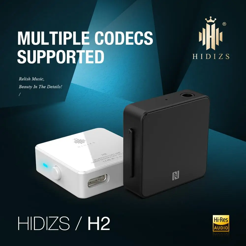 Hidizs H2 без потерь Bluetooth 5 0 приемник Беспроводной 3 мм AUX Jack адаптер NFC двойной