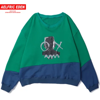 

Aelfric Eden Patchwork Funny Printed Men Sweatshirt Autumn Harajuku Streetwear Long Sleeve Oversized Casual Cotton Male Pullover