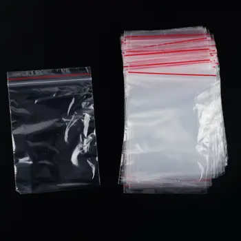 

100pcs Clear Plastic Bag Reusable Ziplock Packing Storing Small Parts Bags Set