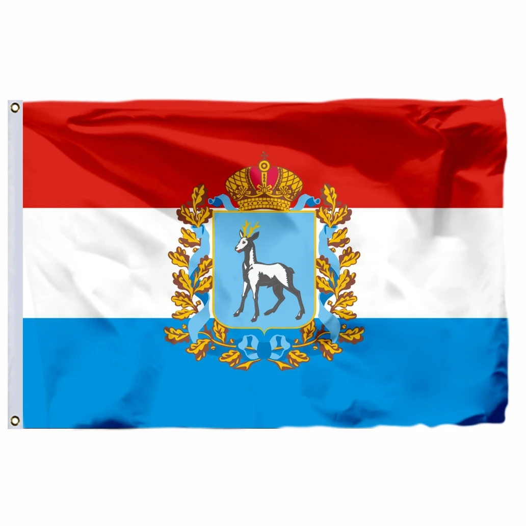 

Russia Samara Oblast Flag 90x150cm 21x14cm 3x5ft 120g 100D Polyester Double Stitched High Quality 60X90 21X14CM Banner
