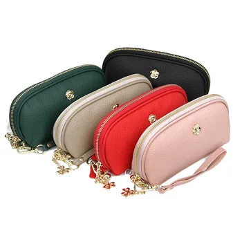 

Full-grain Leather 2019 New Style WOMEN'S Handbag Genuine Leather Embossed Leather Long Zipper Wallet Shell-Type Dumpling Bag