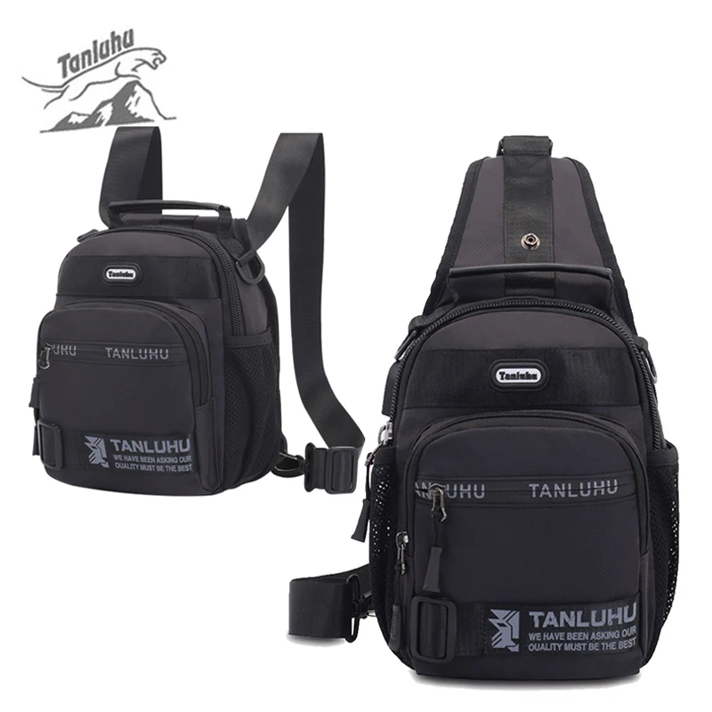 

USB Charging Chest Sling Bag Men Hiking Bags Shoulder Portable Fishing Backpack Nylon Camping Handbag Pack Mochila Sport XA922WA