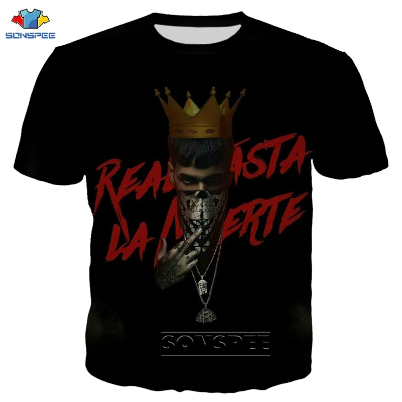 SONSPEE Real Hasta La Muerte Футболка мужская/wo Мужская ANUEL AA 3D Принт футболки короткий рукав Harajuku стиль футболка уличная топы C91 - Цвет: 1