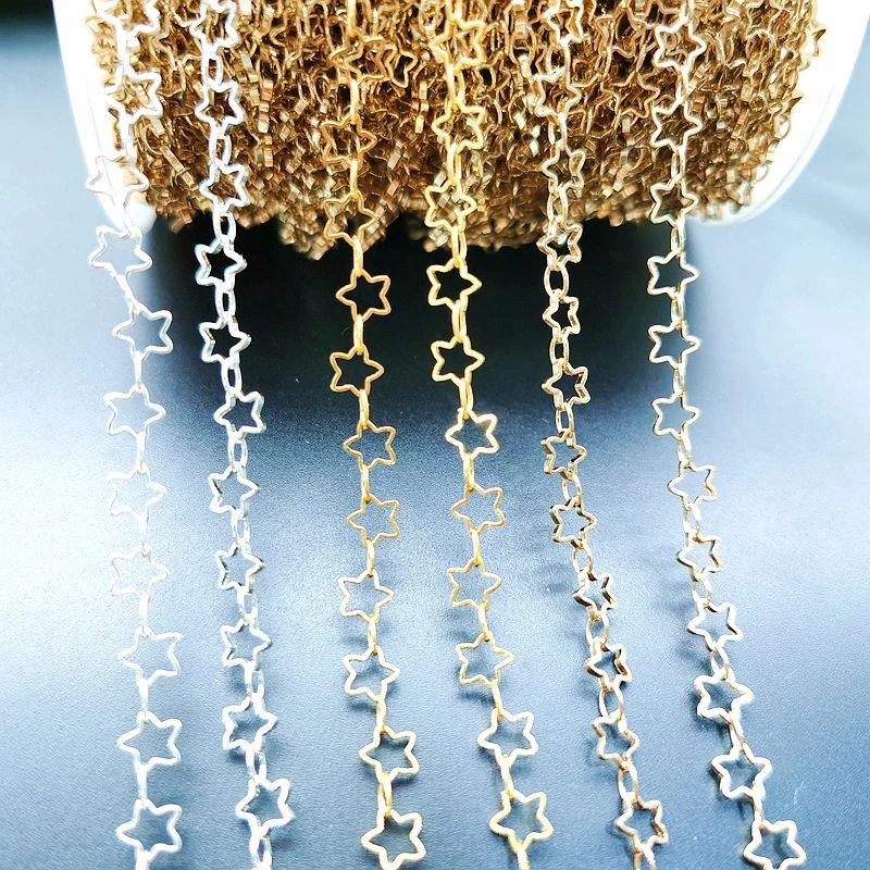 No Fade 1 Meter Star Chain Necklace Gold Silver Chain 5mm Hollow Out Metal Copper Chains Jewelry Making Components Craft Diy Jewelry Findings Components Aliexpress