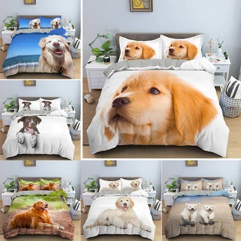 

3D Printed Cute Puppy Bedding Set Dog Soft Microfiber Duvet Cover and Pillowcase