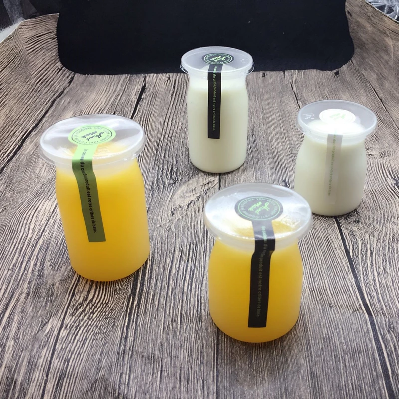 20pcs High quality baking pudding jelly dessert plastic cup 120ml 150ml small matte transparent creative yogurt cups with lids
