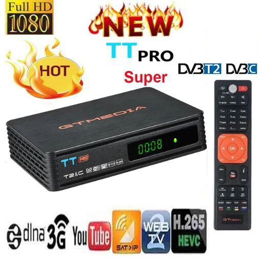 Economici GTMEDIA TT PRO DVB T2 T Terrestre Ricevitore TV HD TV Digitale Sintonizzatore Recettore MPEG4 DVB T2 H.265 DVB C TV BOX