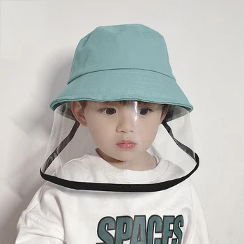 

Baby Hats Mask Prevent Saliva Splash Kids Face Cover Fisherman Cap Anti Dust Children Basin Hat Visor Summer Cotton Beanies