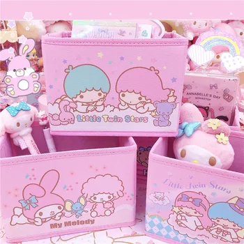 

2020 Little Twin Stars Cinnamoroll Doll Foldable Box Closet Toy Box Container Organizer Fabric Desktop Sundries box
