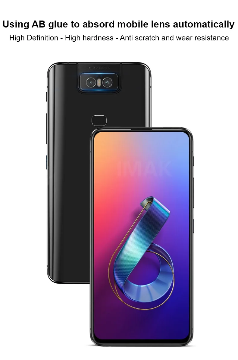 2pcs IMAK Clear Camera Lens Glass Film For ASUS Zenfone6 ZS630KL 5 5Z ZE620KL ZS620KL Max M2 ZB633KL Tempered Glass Film (5)