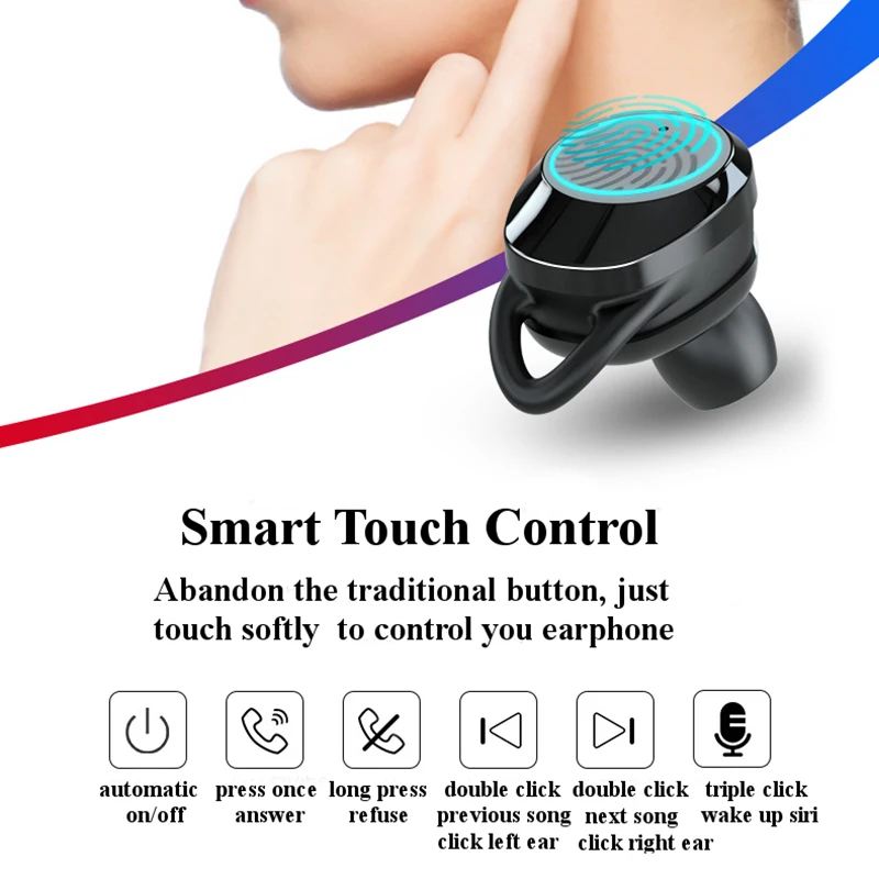 LEORY X8 наушники вкладыши TWS bluetooth 5 0 Беспроводной Hi Fi стерео Smart Touch Металл IPX6