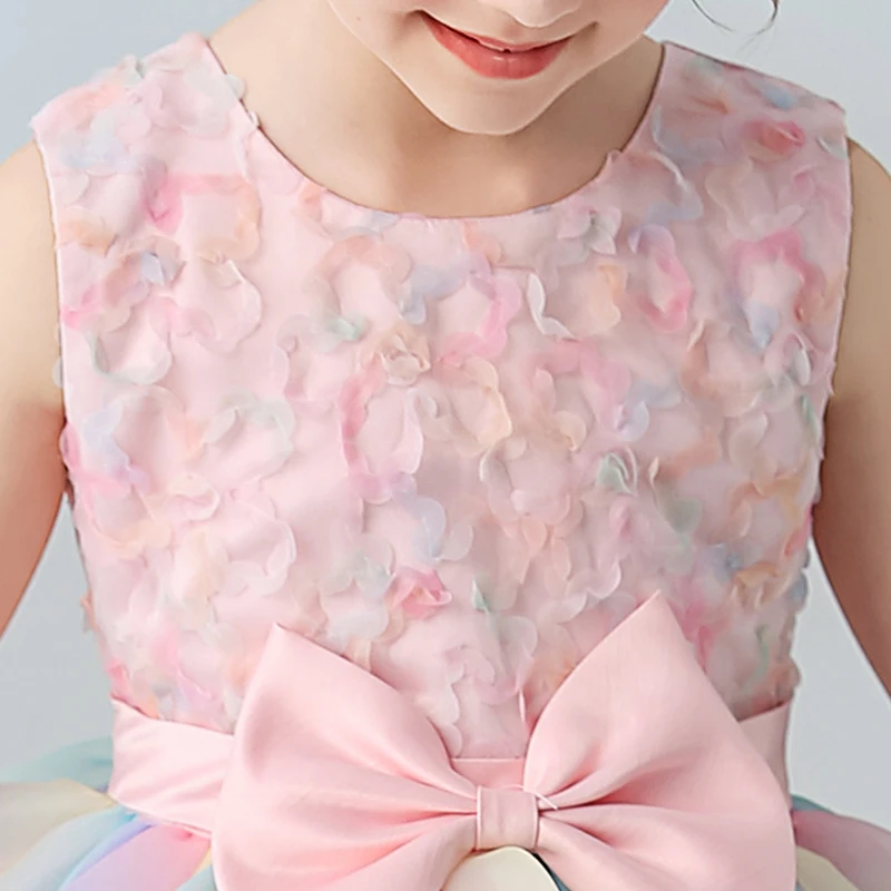 Girl's Princess dress Children's Day Birthday Party Rainbow Layered skirt Autumn style Dress