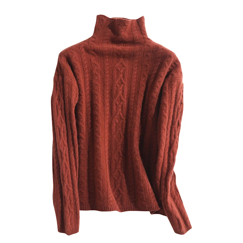 LONGMING 2021 New Cashmere Sweater Turtleneck Women Merino Wool Pullover Knitting Soft Winter Clothes Jumper knitwear | Женская одежда
