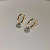 REETI 925 Sterling Silver Cubic Zirconia Round Pendant Hoop Earrings For Women Huggie Earring