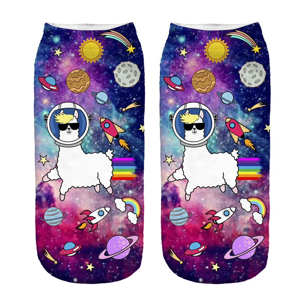 Новые 3D цифровые Meias печать Альпака женские носки Взрослые невидимые женские носки фантазия Волшебные Носки влагостойкие Sokken