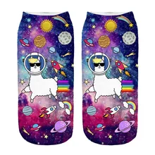 Новые 3D цифровые Meias печать Альпака женские носки Взрослые невидимые женские носки фантазия Волшебные Носки влагостойкие Sokken