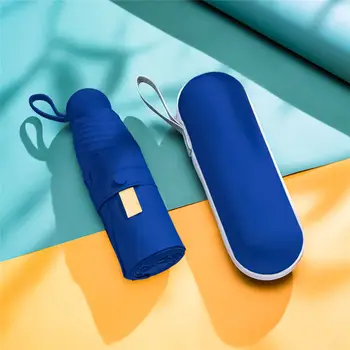 

Travel Five Folding Capsule Umbrella Women UV Windproof Mini Pocket Umbrellas Protection Compact Bumbershoot Rain Gear For Kids