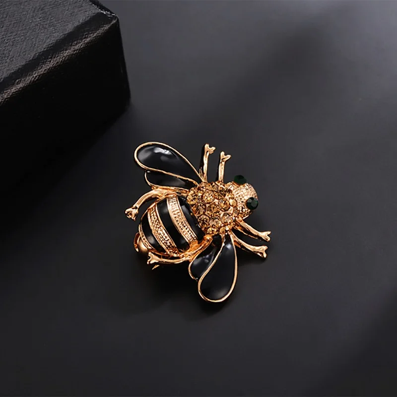 Spille Ape Con Strass Color Oro Spille Hijab Champagne Smalto Esmalte Spille Juego De Tronos Halloween Joyas