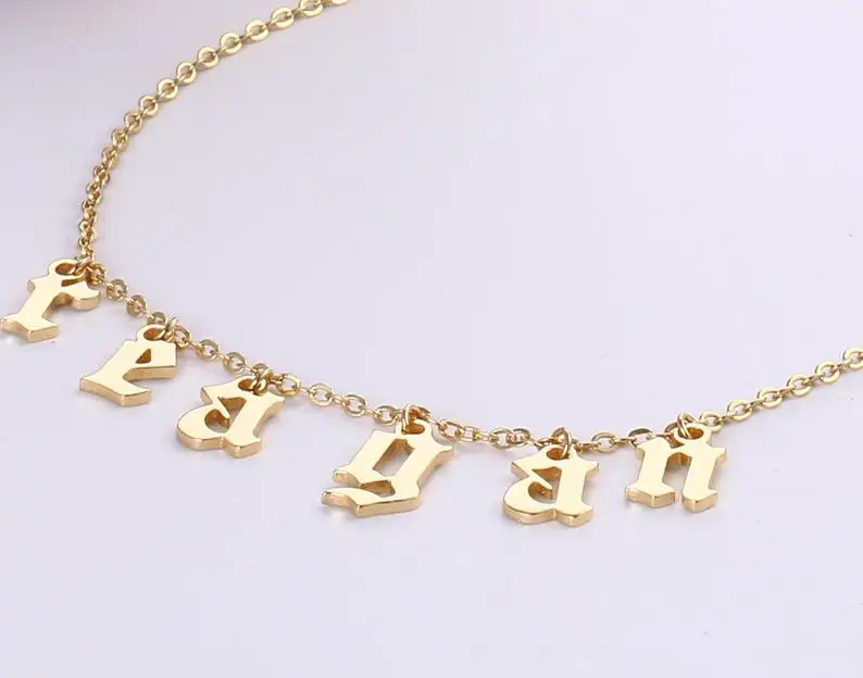 Old English Choker Name Necklace Custom 