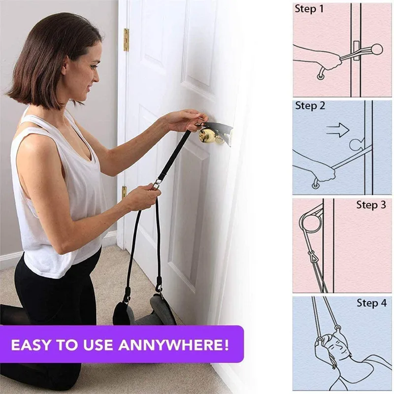 Hammock with stand for Neck Traction Massager Hamac cervicales to Reduce Neck Pain Relief Relaxation with Free Eye Mask 6