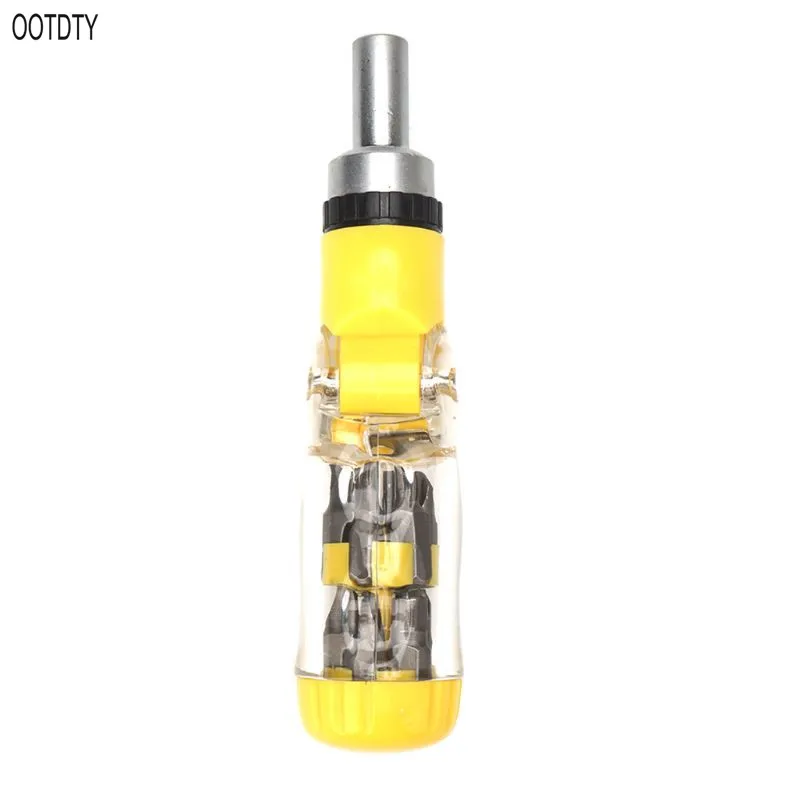 OOTDTY Ratchet Screwdriver with 12pcs Bits Set Precision Foldable Phone Computer Camera Repair Tools