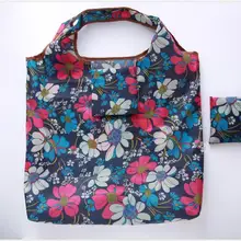 Новые цветочные складные сумки Эко сумки для хранения зеленая сумка для покупок сумка полиэстер складной мешок